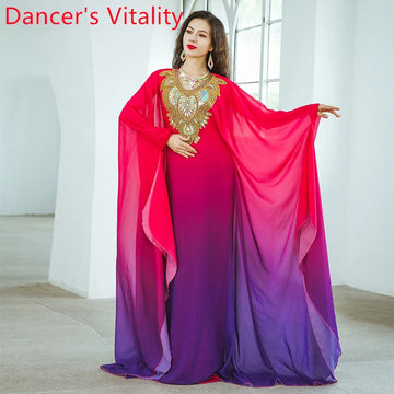 BellyDance Robes  Advanced Elegant Gradient Color Khaleegy Robe Adult Female Oriental Dance Competition Waiting Costumes