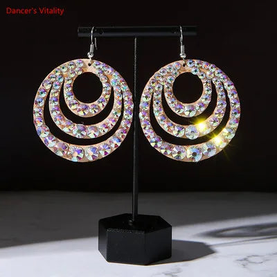 Wholesale Womens Jewelry Stunning Crystal Rhinestone Earrings Sparkling Earrings Belly Dance Gypsy Dangle Earrings 1 Pairs/Pack