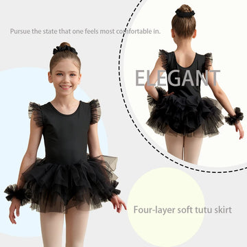 Girls 4 layers tulle Ballet Tutu Dress Leotard  Fashion Professional Kids Dance Party Dress Performance Costume  ﻿