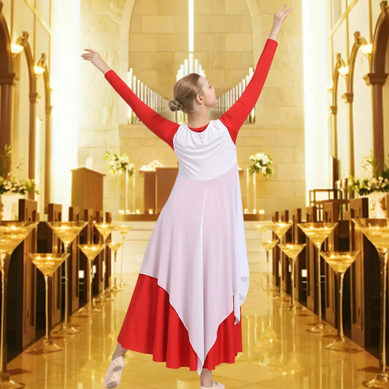 Women Asymmetrical Praise Modern Dance Tunic for Adult Worship Dance Pullover Vests with No Crotch or Lining Dance Pullover