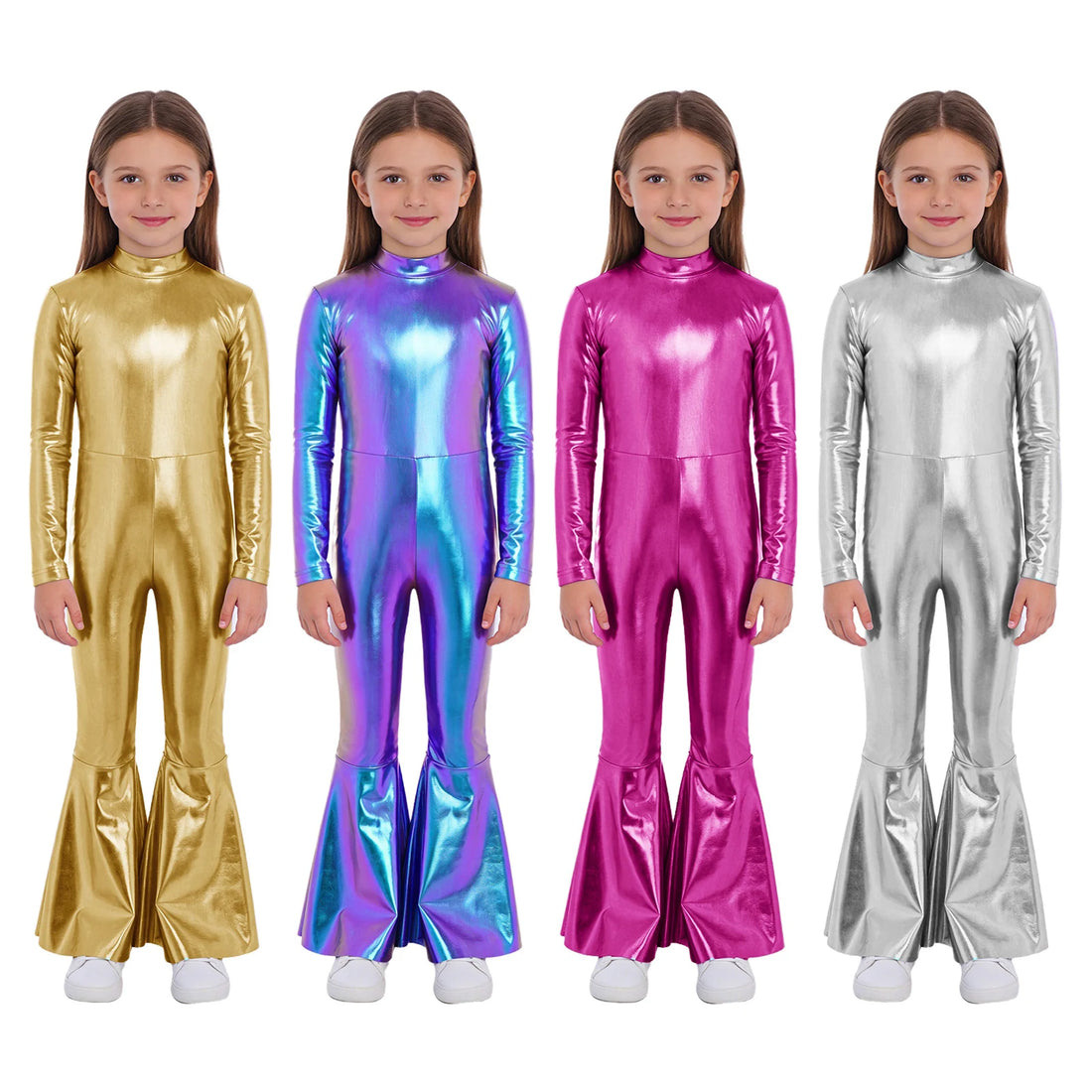 Jazz Dance Flare Leotards for Kids Girl Hip Hop Dance Jumpsuits Halloween Carnival Party Wear Ballet Ballroom One Piece Bodysuit