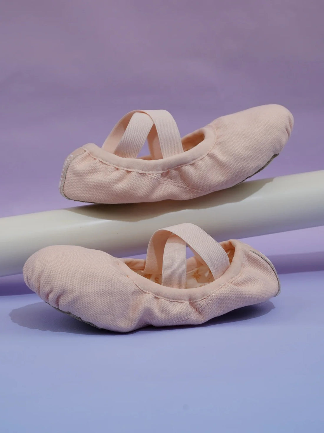 Blush Pink Canvas Dance Shoes for Kids & Adults – Elastic Opening, Cotton Insole, Suede Sole for Ballet & Dance Practice