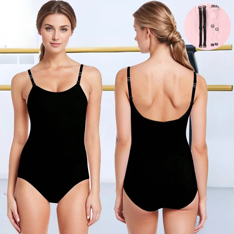 Women's Sleeveless Camisole Ballet Dance Leotards for Adult Gymnastic Dance Tank Tops with Adjustable Straps and Soft Lining