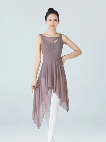 Women's Modern Lyrical Dance Costume Long Sleeve Irregular Hem Stage Performance Dress Church Choir Worship Liturgical Wear
