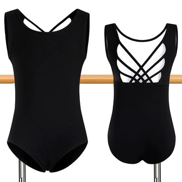 Women Sleeveless Camisole Ballet Dance Leotards for adult Gymnastics Dance Tank Tops with Crisscross Back Straps and Soft Lining