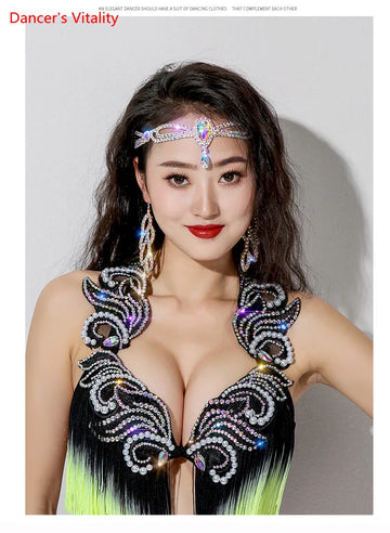 Belly Dance Accessory Headwear Diamond-Studded Head Chain Oriental Dancing Female High-End Temperament Performance Accessories