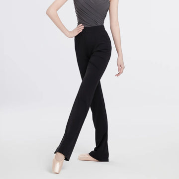 S.lemon Dance Pants for Women Black High-Waisted Slimming Straight Flare Modern Dance Practice Trousers