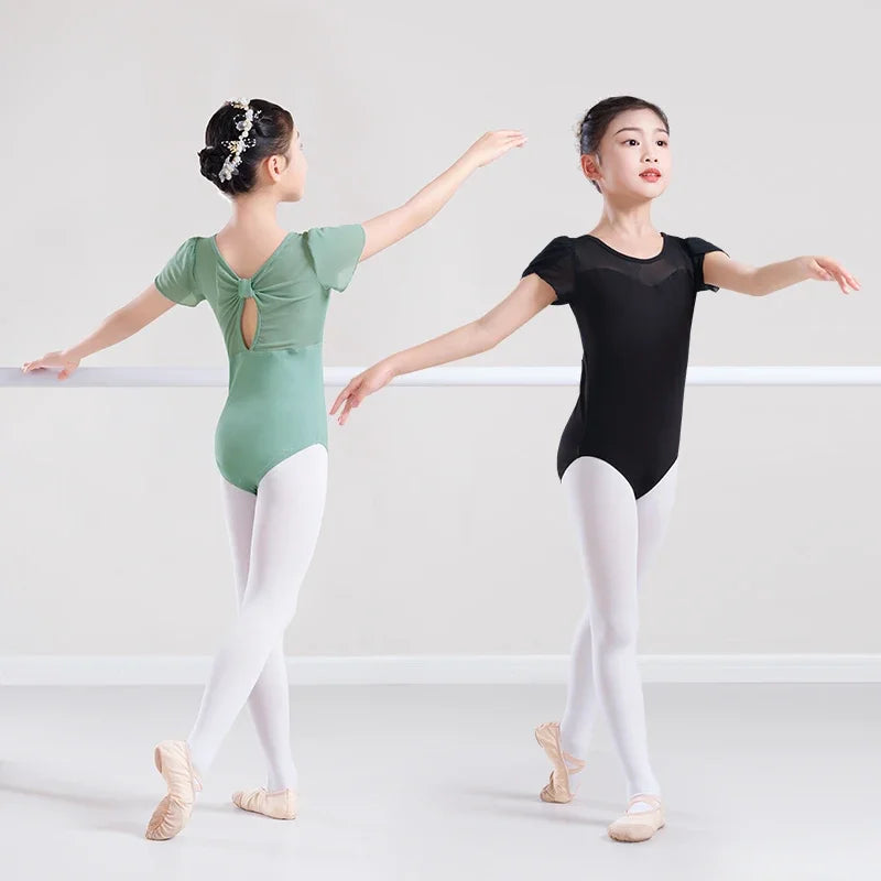 Ballet Leotards for Girls Dance Leotards Short Sleeve Dance Gymnastic Bodysuits Cotton Ballet Costumes Swimwear Leotards