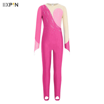 Teen Girls Ballet Tutu Dance Full Leotard Bailarina Dancerwear Kids Ballet Gymnastics Jumpsuits One-piece Suit Costume Jersey