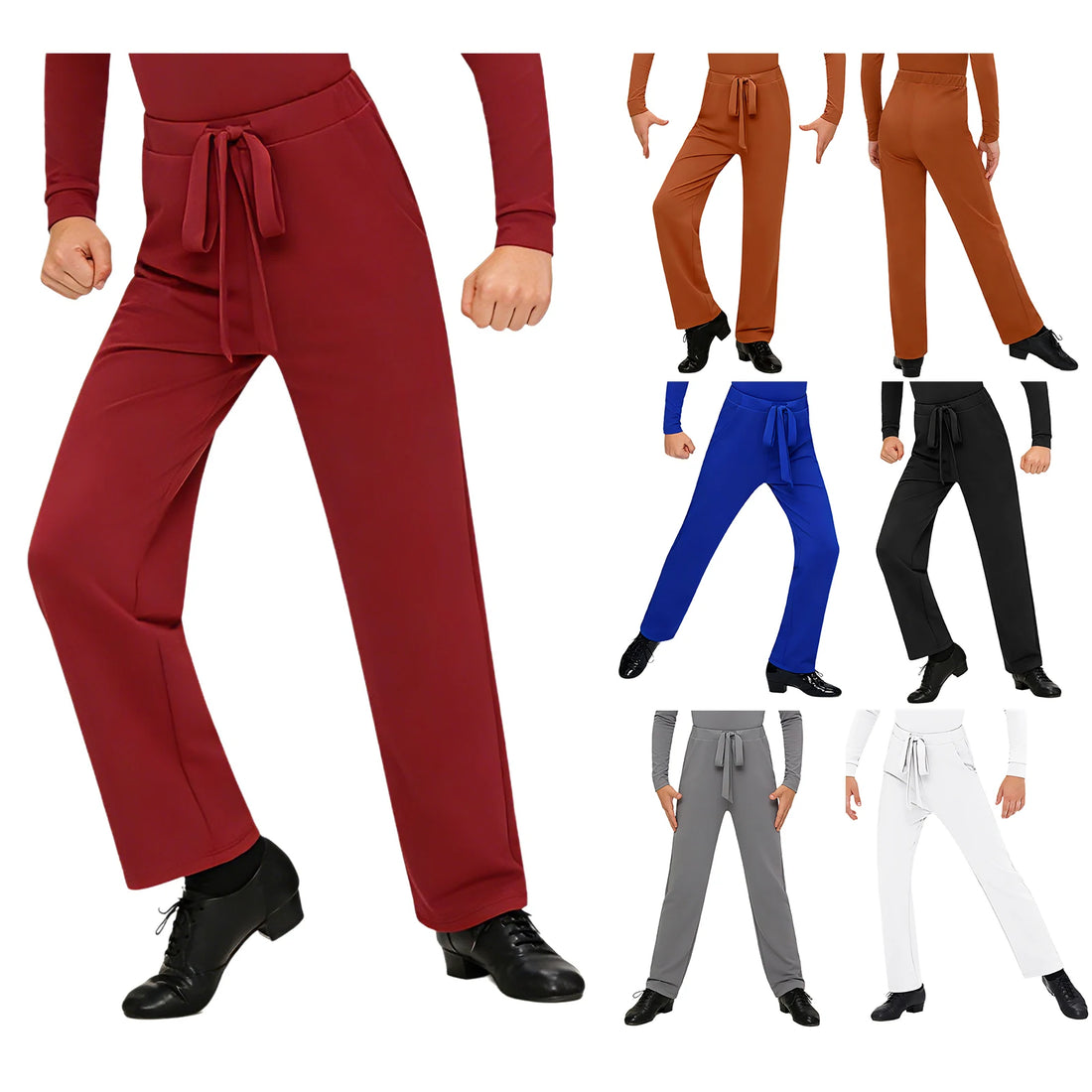 Kids Boys Standard Latin Dance Competition Costumes Black Ballroom Dancing Practice Pants Male Rumba Samba Training Wear