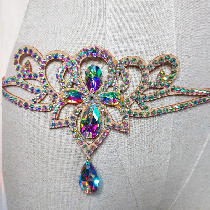 Sparkle Belly Dance Waist Chain Belt for Women Girls Shine Layered Rhinestone Body Jewelry Accessories Bikini Chain Adjusyable