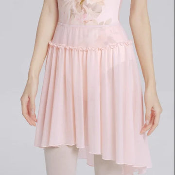 Women Girl Ballet Skirts Irregular Mid-length Soft Mesh Skirts Pink Elastic Waist Dance Skirt Adult One Layer Ballet Skirts