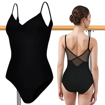 Women Sleeveless Camisole Ballet Dance Leotards for adult Gymnastics Tank Tops with V-Neck Drawstring and Soft Lining Dancewears