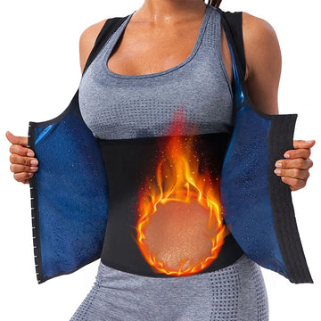 Women Sauna Vest Sweat Tank Top Waist Trainer Workout Slimming Shirt Sauna Tights Heat Trapping Suit Gym Sauna Jacket