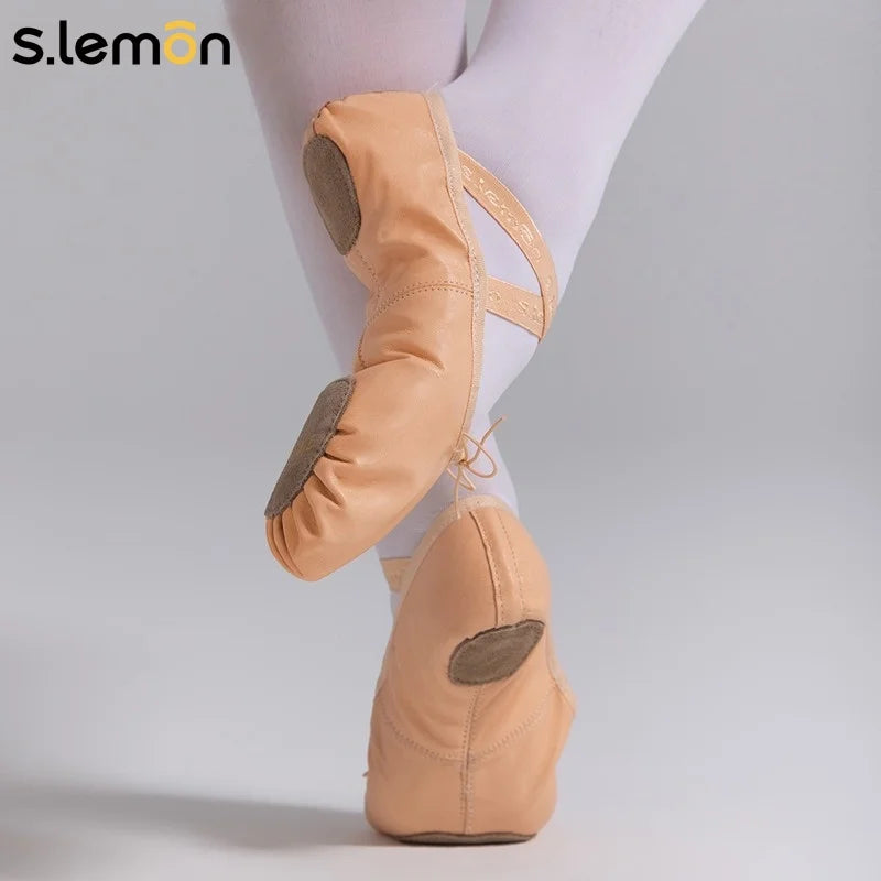 Ballet Shoes Black Microfiber Leather Cow Suede Soft Sole Professional Exam Practice Dance Shoes for Adults Women Kids Girls