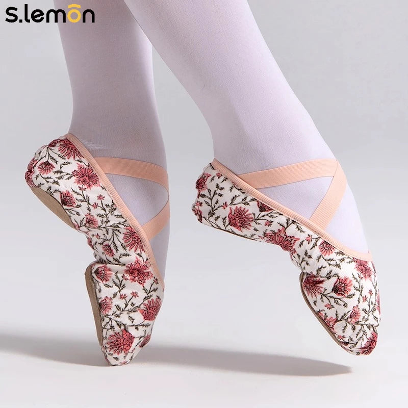 Flamenco Dance Shoes for Kids and Adults – Elastic Fabric Upper, Soft Cowhide Sole, Sizes 24-40