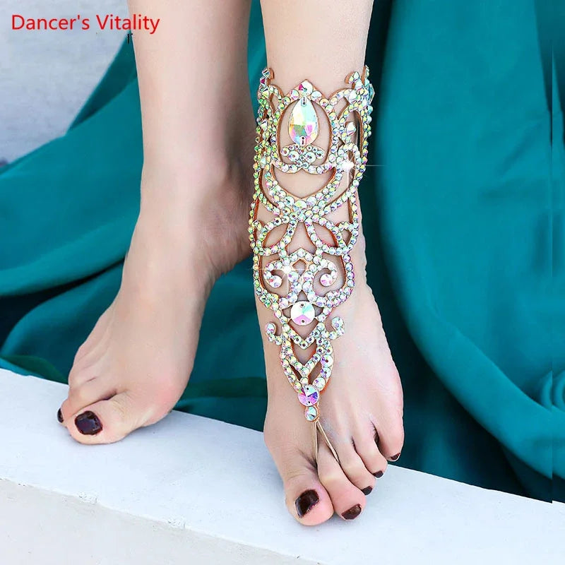 belly dance foot ring for women belly dancing stage performance jewelry competition performance foot decoration accessory