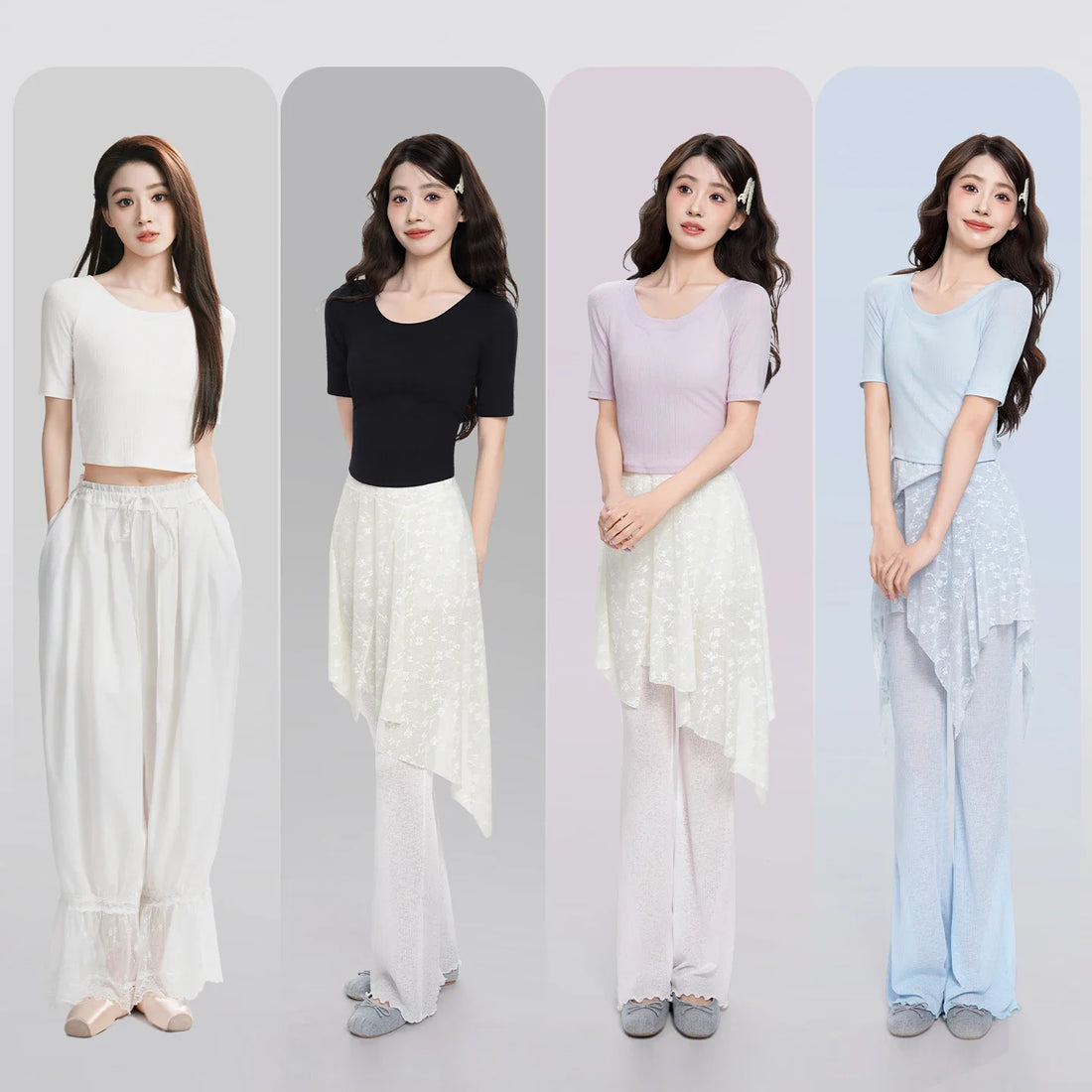 Women Lace Splice Back Lace UP Shirt Short Sleeves Dance Tops Teen Open  Breathable Soft Casual Outfits Solid Color Blouses