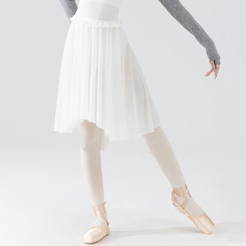 Adult Nylon Elastic Mesh Gauze Skirt for Women Ballet Dance Practice Classical Dance Yoga Performance Teacher Skirt