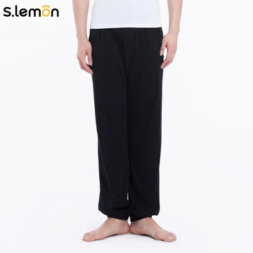 S.lemon Adult Dance Gym Pants/Leggings Black Casual Loose-Fit Training Modern Dance Aerobics Pants for Adult Men for Man