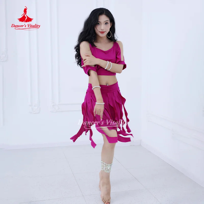 BellyDance Costume for Women's Soft and Comfortable Practice Clothes Set Adult Dancer's Sexy and Fashionable Training Clothing