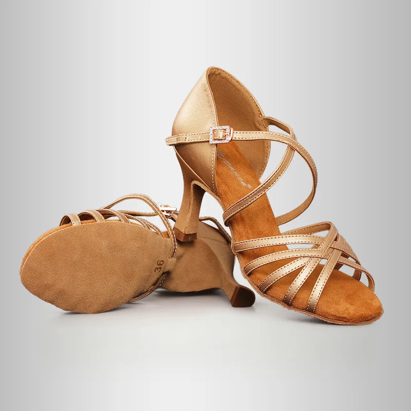 UK Latin Dance Shoes Women's Professional Suede Sole Ballroom Practice Shoes for Rumba Cha Cha Performance