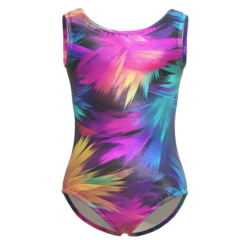 Girls Gymnastics Ballet Leotards Toddler Shiny Sleeveless Tank  Activewear Kids  Athletic Tumbling Outfits