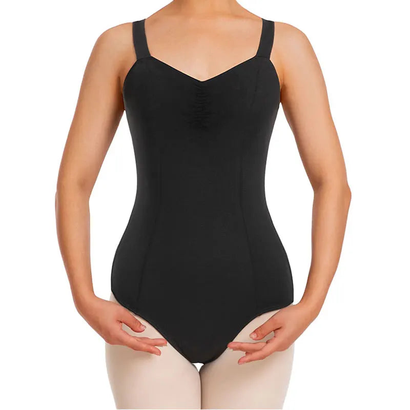 Ballet Tank Leotard For Women Microlux Princess Seam V-Front Camisole,Chest Lining,Sleeveless Open Back Ballet Clothes