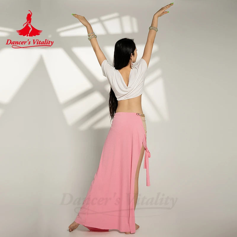 New Belly Dance Set Loose Comfortable Top+Sexy Split Long Skirt 2pcs Oriental Dance Professional Practice Clothes
