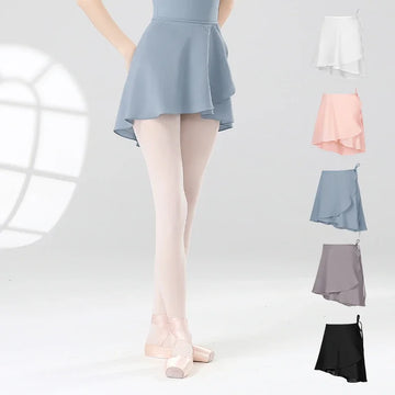 Girls Ballet Skirts Women Dance Short Skirts High Elastic Skirt Ballerina Adult Skate Dancing Yoga Lace Up Chiffon Skirt