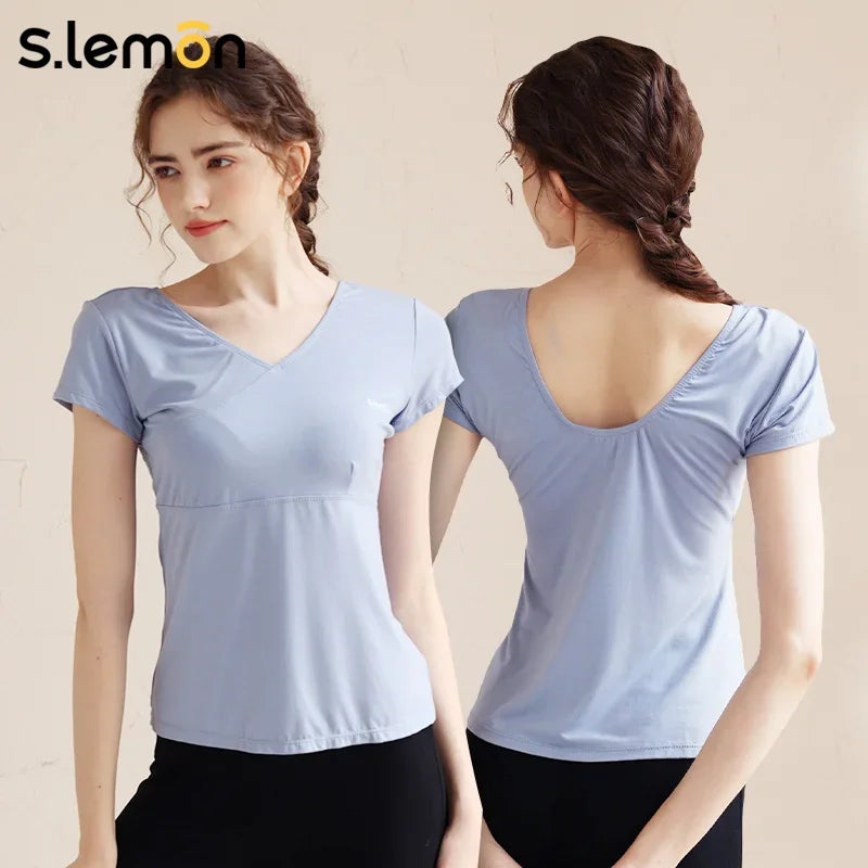 S.lemon Girls Ballet Short-Sleeve Top Sleeveless Dancewear for Kids Adult Women