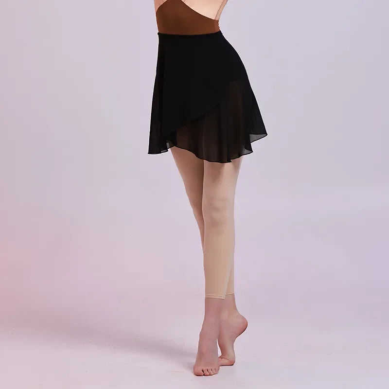 Adult Chiffon Ballet Dance Lace-up Skirt Women Girls Gymnastics Wrap Skirt Training Ballet Skirts Ballet Core Dancing Faldas