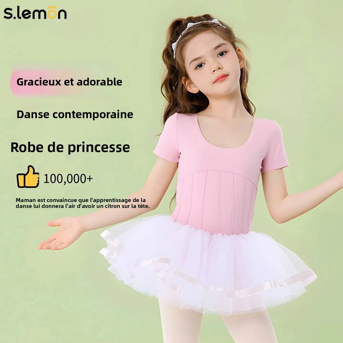 Kids Ballet Dance Leotard Girls Summer 3/4 Sleeve-One-Piece Tulle Dress Gymnastics Bodysuit Toddler Dancing Outfit 90-150cm