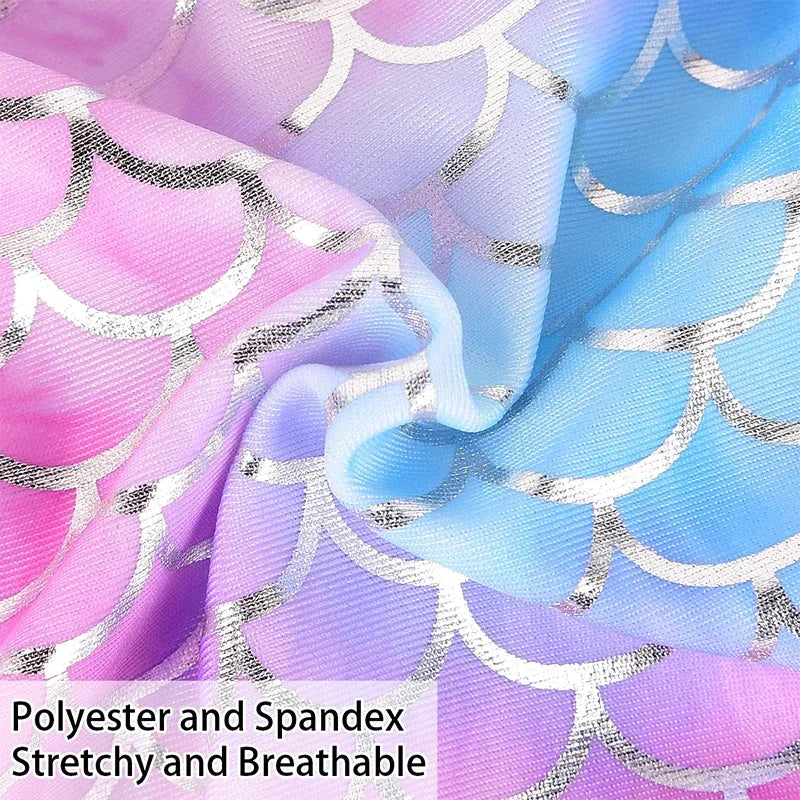 Girls Gymnastics Leotards  Children's  Dancewear  Clothing  with Matching Shorts Hairband Kids Roundneck Tumbling Outfits