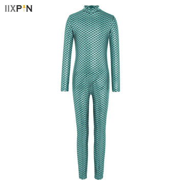 Girl Mermaid Cosplay Jumpsuit Ballerina Dancewear Dance Unitard Kids Ballet Skate Gymnastics Full Body Leotard Swim Sportswear