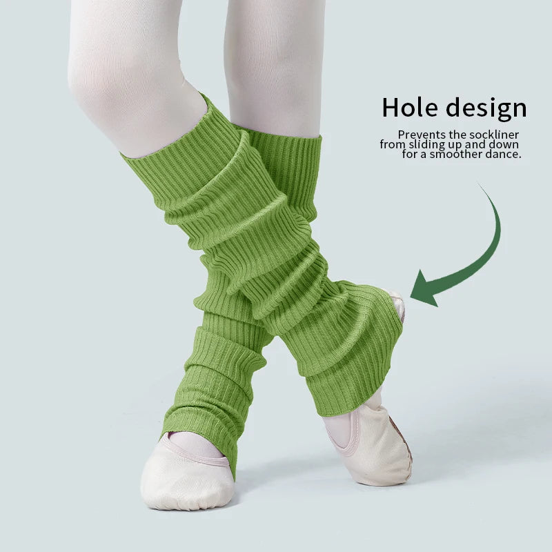New Girls Ballet Leg Warmers Knitted Stirrup Leg Warmers Winter Extra Soft Long Legwarmers for Dance Yoga Knitted Stockings