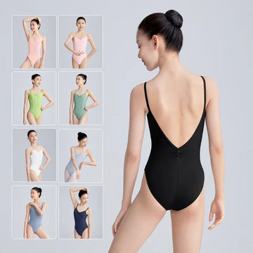 Girls Ballet Leotards Backless Dance Camisole Gymnastics Leotard Swimwear Skate Sling Ballet Ballerina Costume