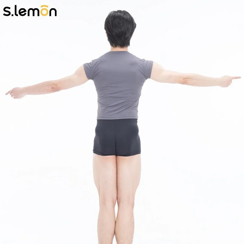 S.lemon Men Dance Shorts, Adult Stretch Fitted Bike Tight for Gymnastics Ballet Dance Costume Dancewear