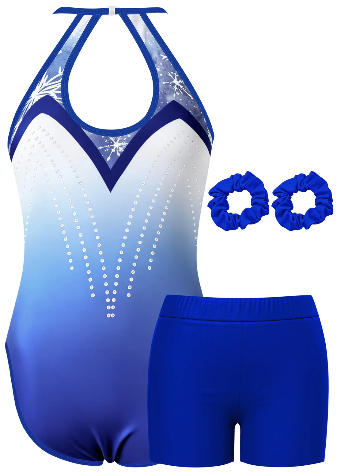 Gymnastics Leotard for Girls Athletic Gymnastics Unitard Halter Neck Biketard Tumbling Activewear for Kids No Diamond