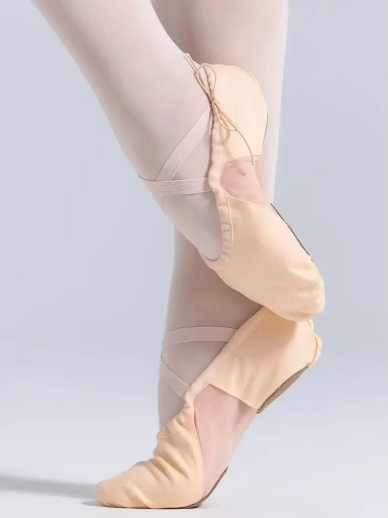 Canvas Ballet Shoes Split Sole – Breathable Mesh Dance Shoes for Girls Women Men, Kids & Adult Ballet Slippers
