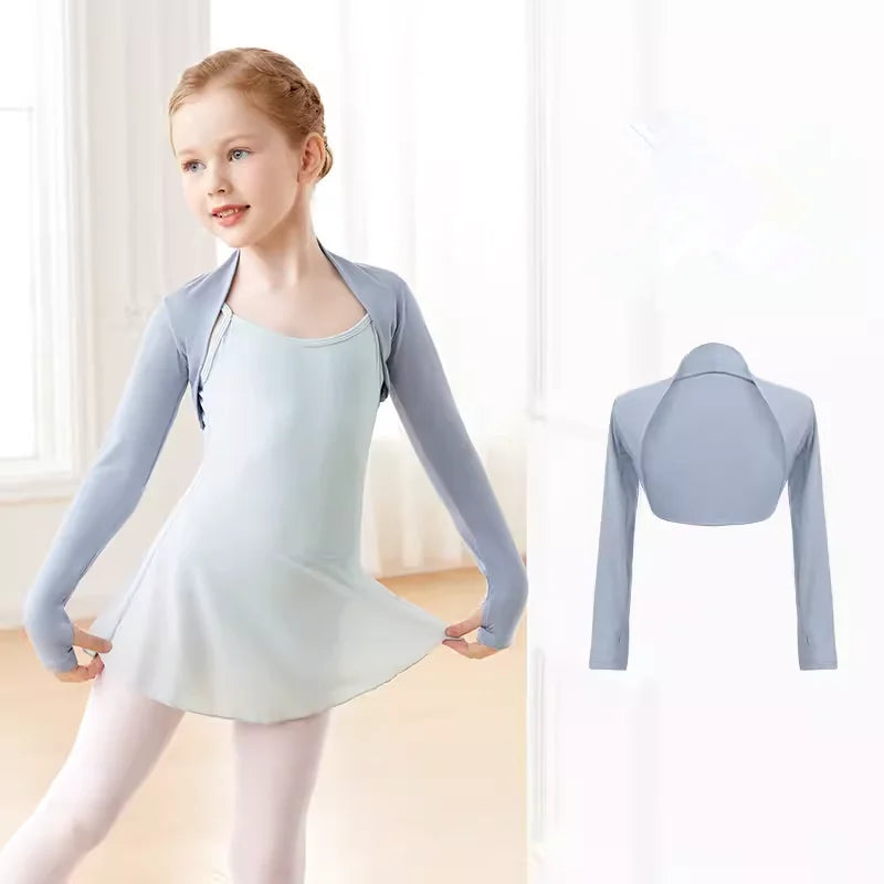 Girls Dance Coat Tops Ballet Dance Cropped Tops Modern Classical Dance Coats Long Sleeve Women Teen Ballet Dance Outfits