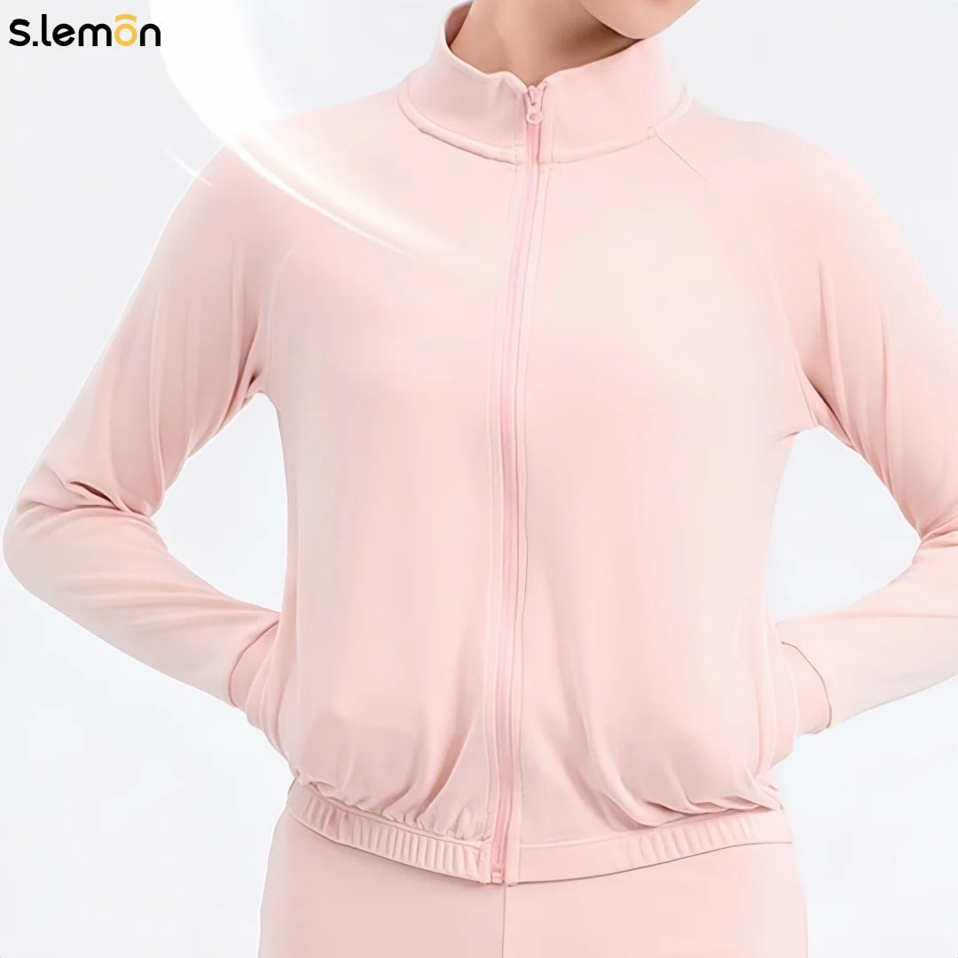 S.lemon Women's Adult Dralon Dance Warm Set Long Sleeve Ballet Practice Outfit Exam Gymnastics Suit