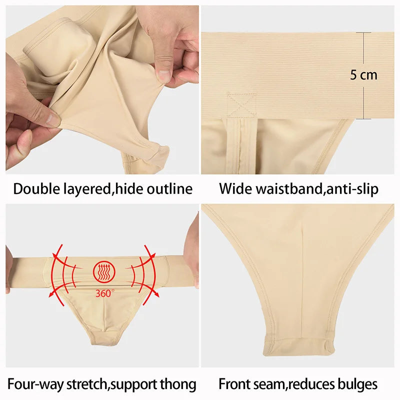 Men Ballet Dance Belt Full-seat Ballet Brief for Men Gymnastic Dance Cosplay with Elastic Waistband and Padded Layer Front