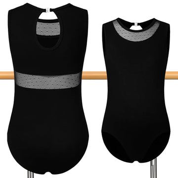 Girls Sleeveless Camisole Ballet Dance Leotards for girls Gymnastics Tank Tops with Water-drop Hollow Back and Soft Lining