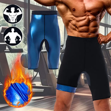 Men's Sauna Sweat Short Pants Hot Thermo Fat Workout Weight Loss Full Body Slimming Shaper Waist Trainer Compression Leggings