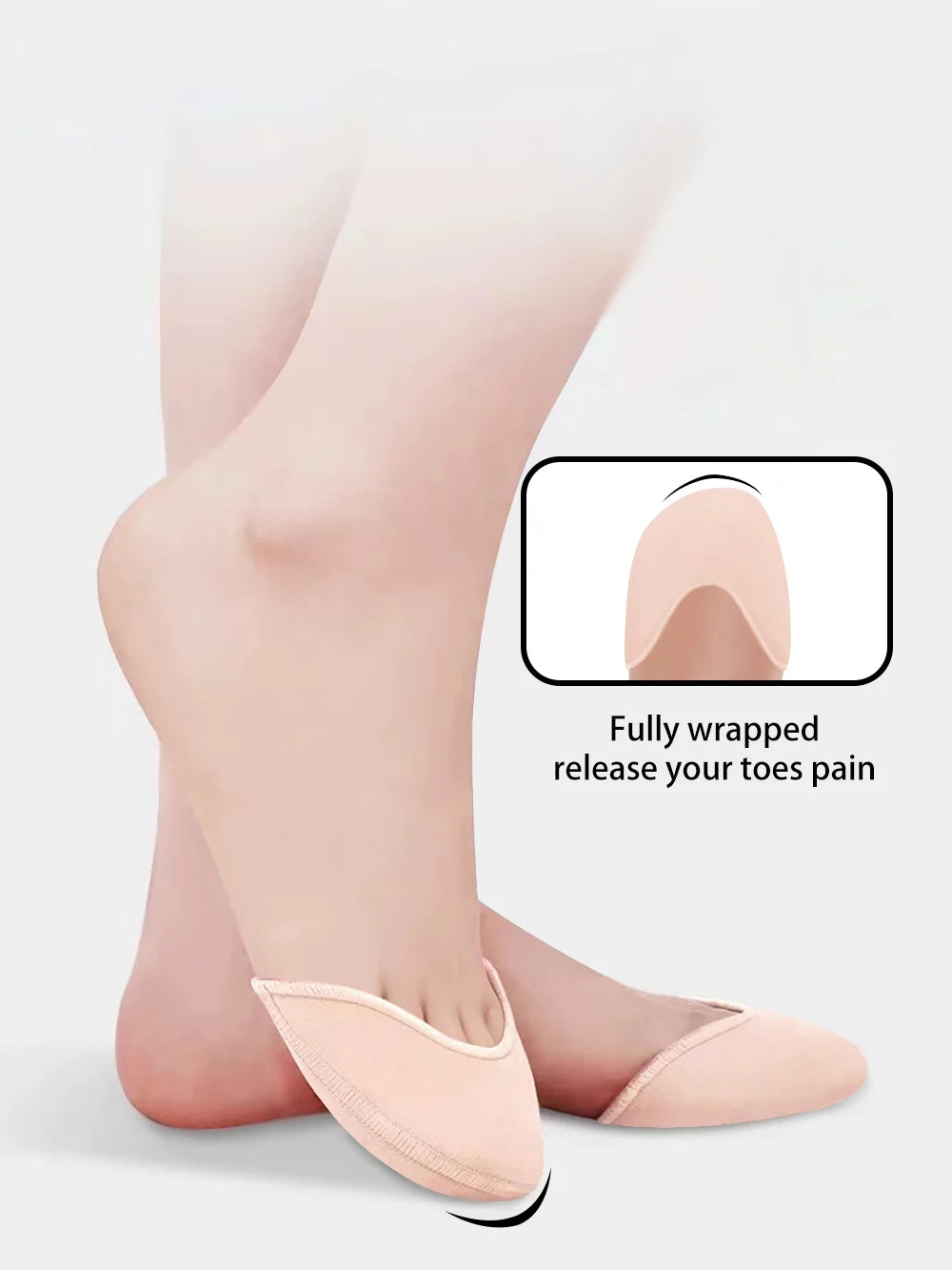 Ballet Dance Toe Pads for Women Girls Pointe Shoes Toe Cap Covers High Heel Toe Wrapped Protector