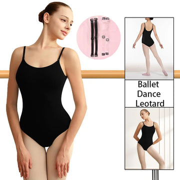 Women's Sleeveless Camisole Ballet Dance Leotard for Adult Gymnastics Tank Tops with Adjustable Straps and Lining Dance Leotards