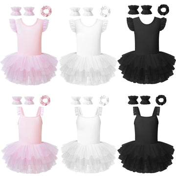 Girls Sleeveless Ballet Tutu Dress Snap Crotch Design Ballet Leotard Kids Cute Tutu Ballet Dress Suit