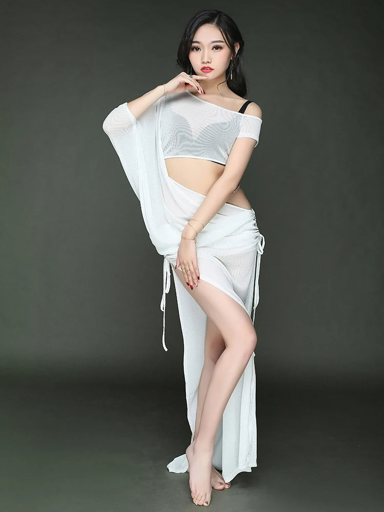 NEW belly dance suit yar short sleeves belly dance clothes long dress women dance dance costumes