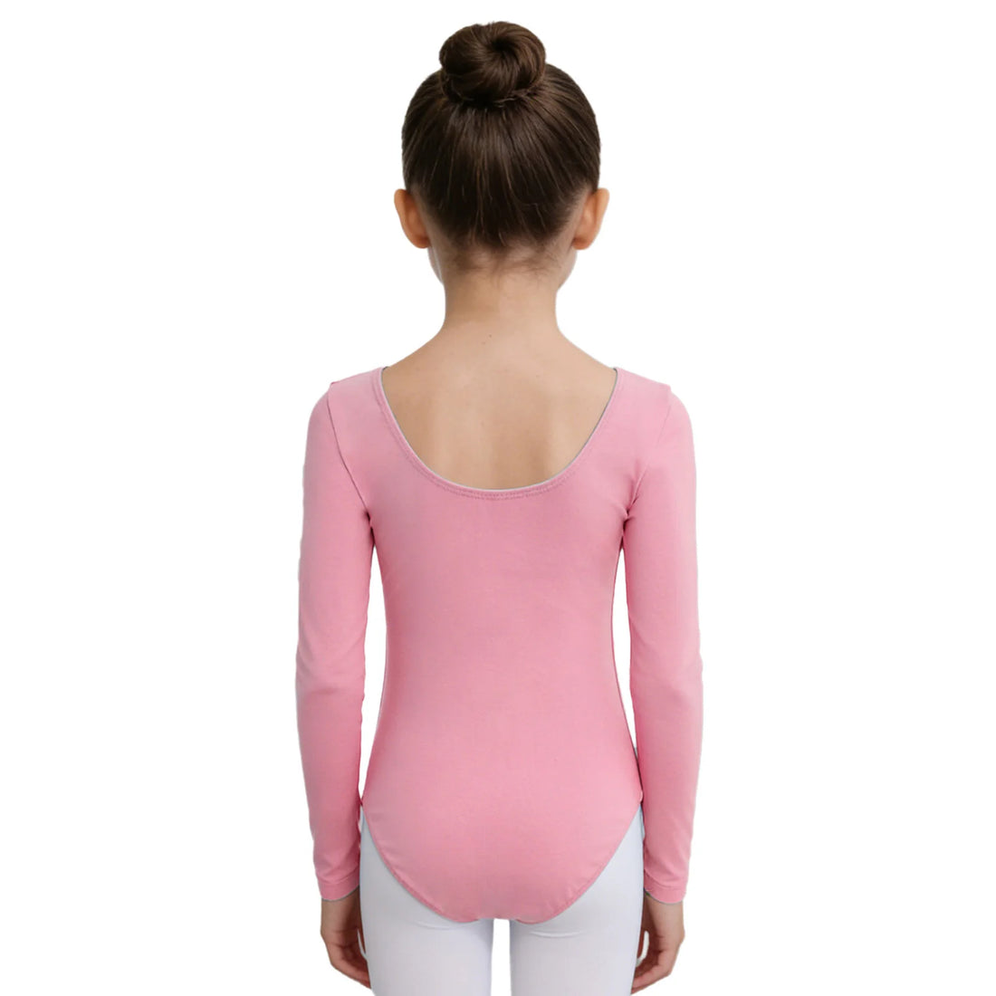Kids Girls Long Sleeve Ballet Leotards Dance Practice Performance Costume Warm Solid Color Gymnastics Workout Training Bodysuit